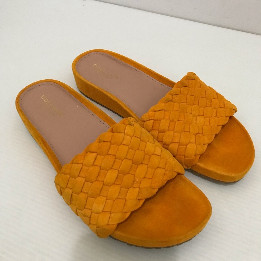 Cole Haan Women's Orange Woven Slide Sandals Size 8.5B